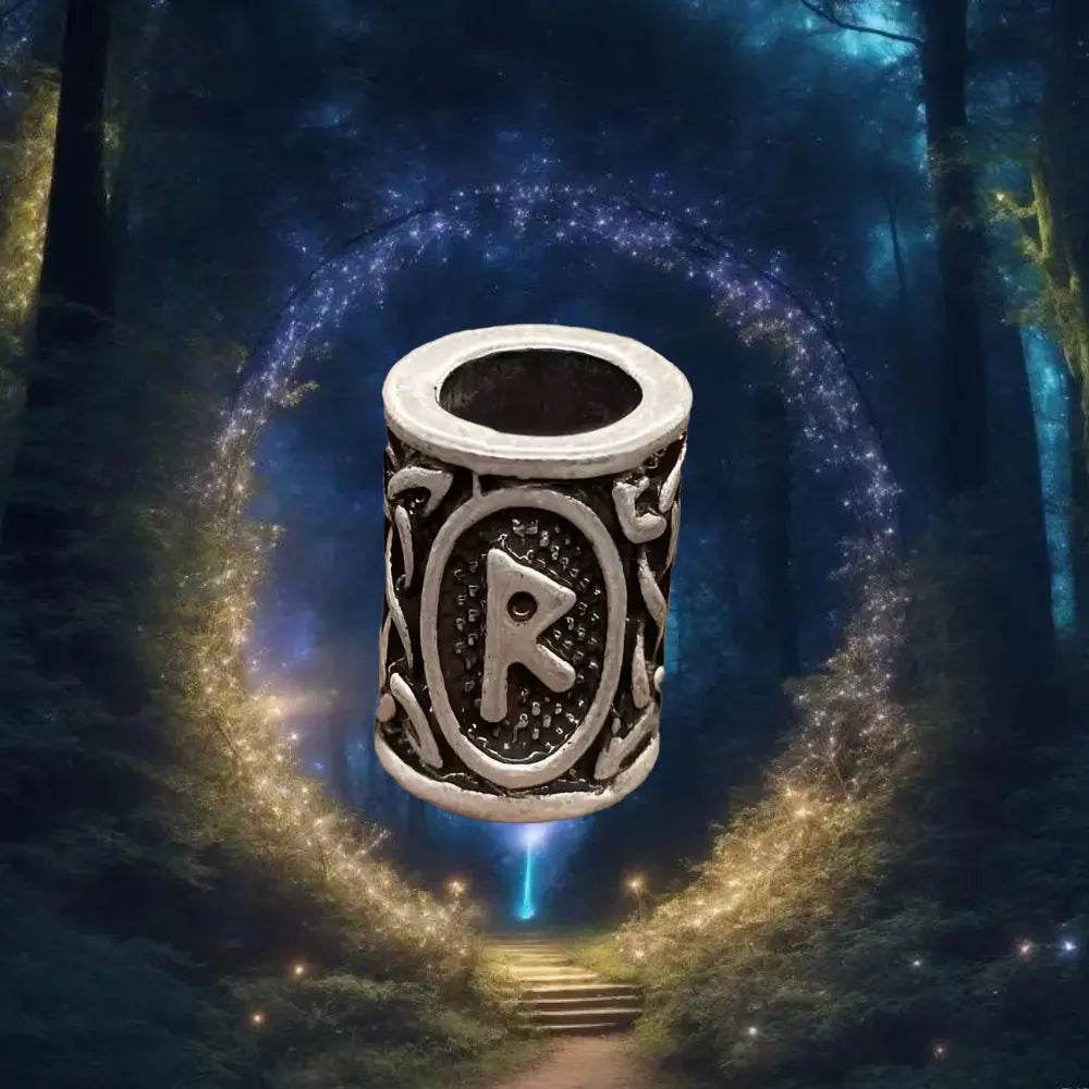 Bartperlen Wikinger mit Raidho Rune