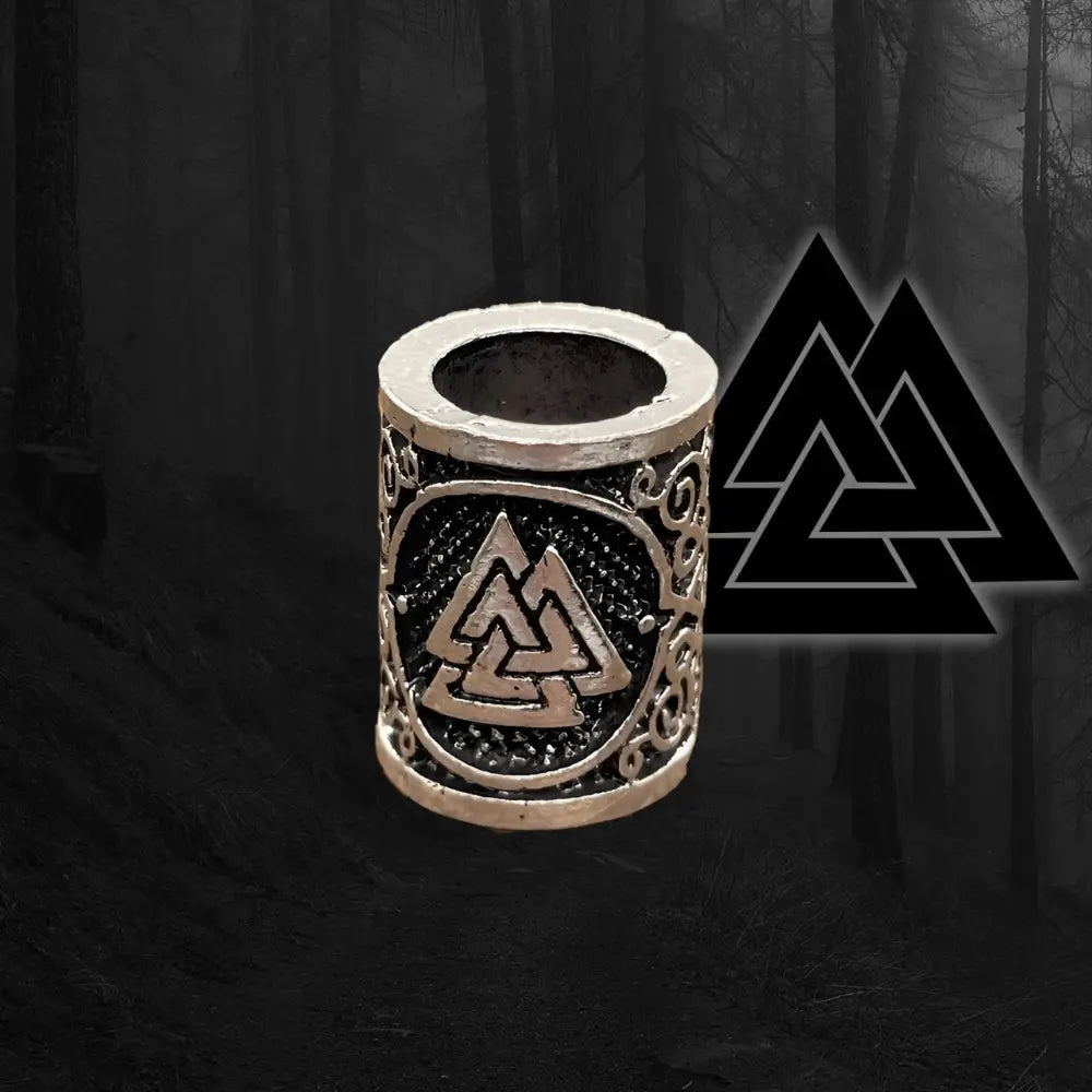 Bartschmuck Wikinger mit Norse Valknut