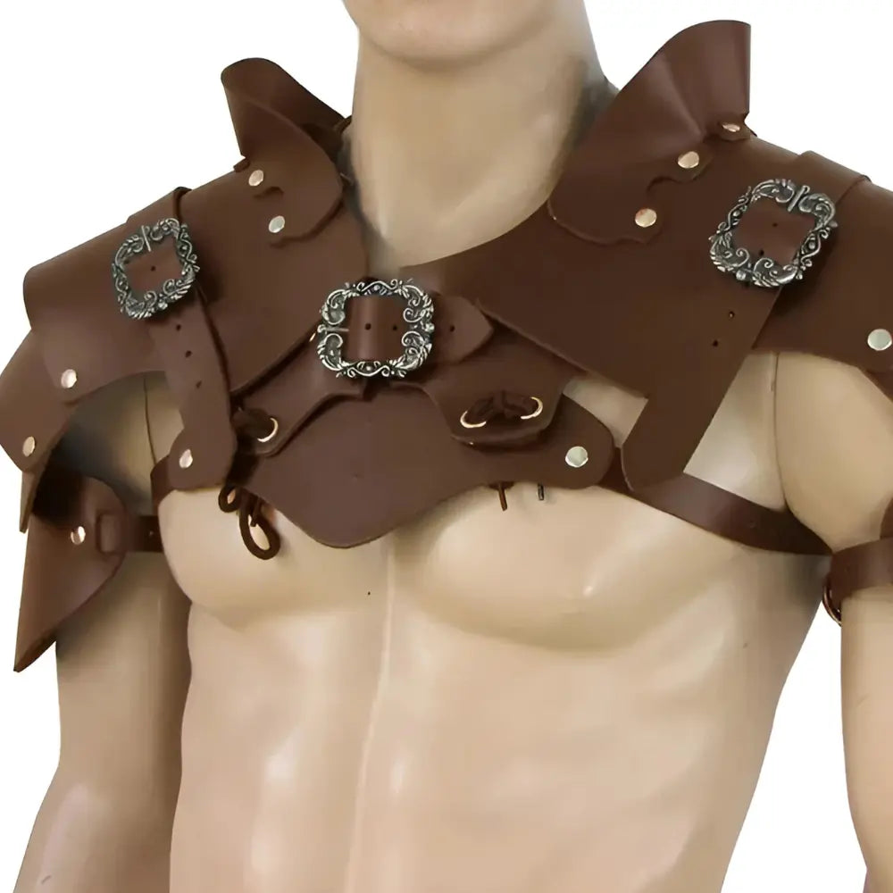 Braun Schulterstück Kleidung Viking Cosplay