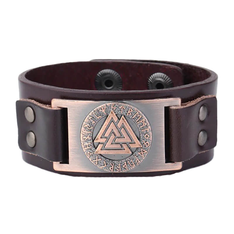 Braun Viking Armband mit Valknut