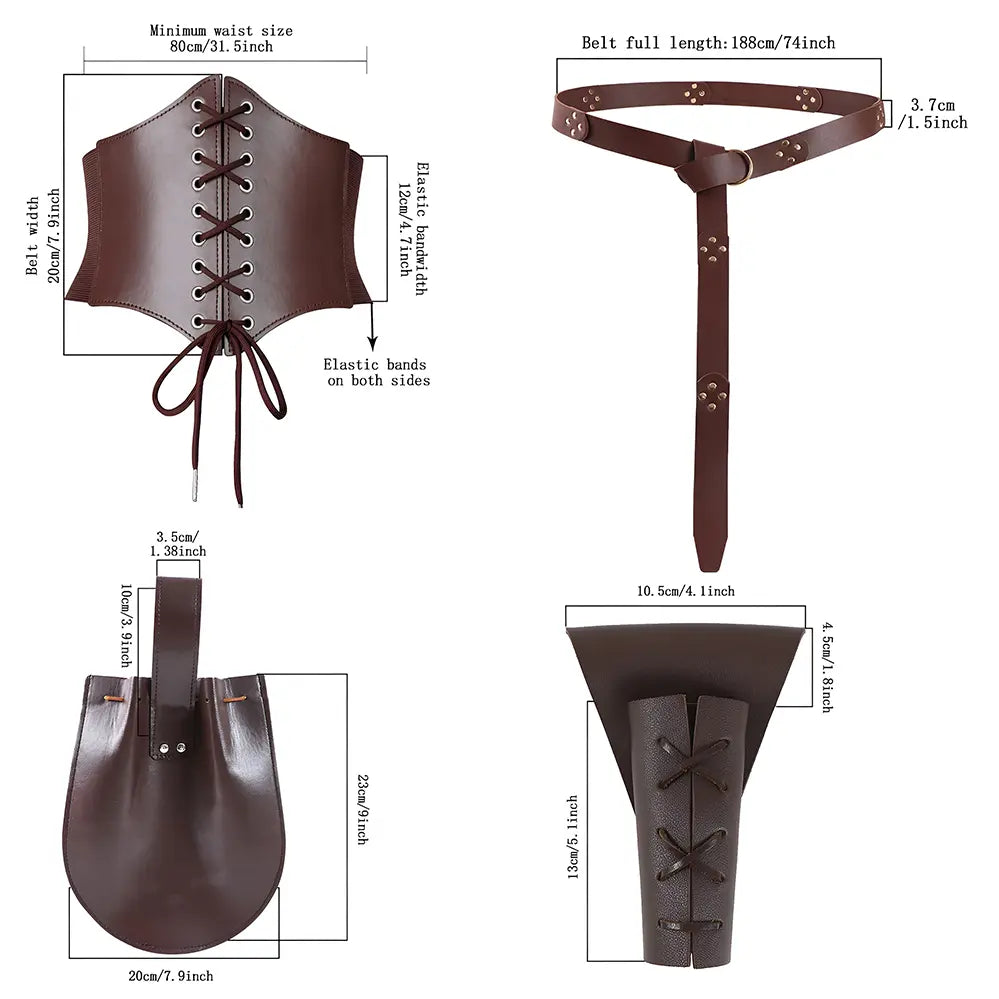 Braun Wikinger Gürtel Frauen Sif