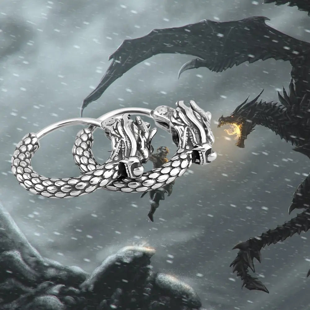 Drachen Ohrringe Silber