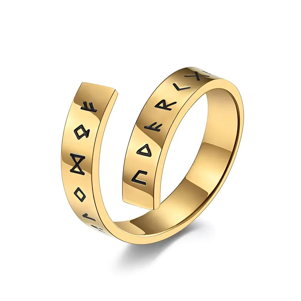 Goldene Wikinger Ring Elder Futhark