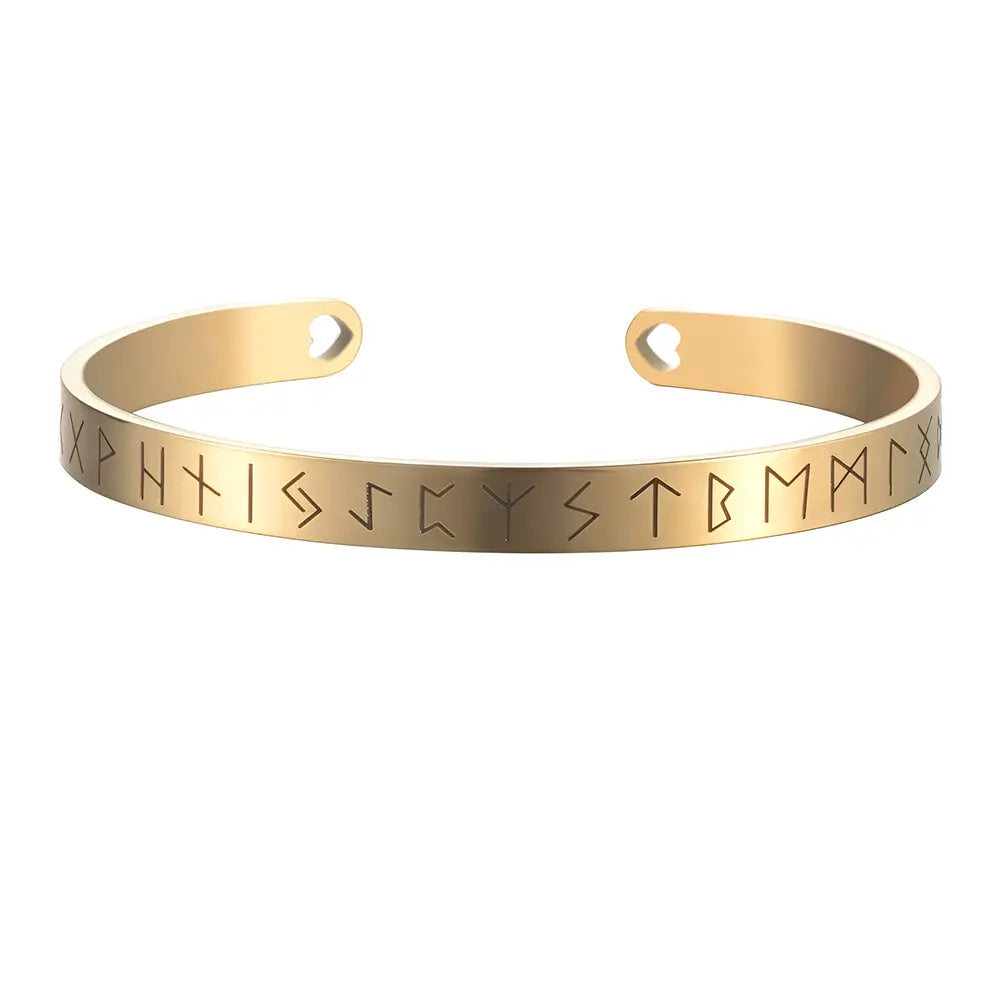 Goldene Wikinger Schmuck Herren Armband mit Futhark