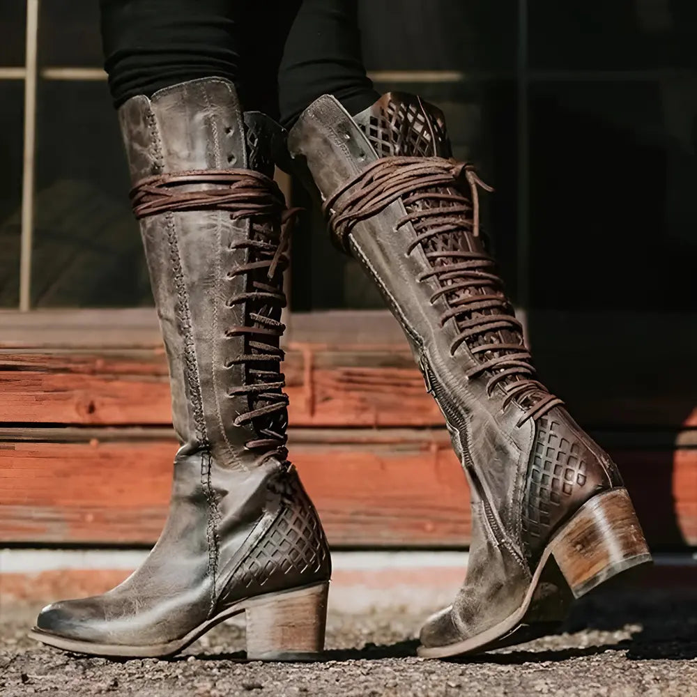 Graun Wikinger Stiefel Damen