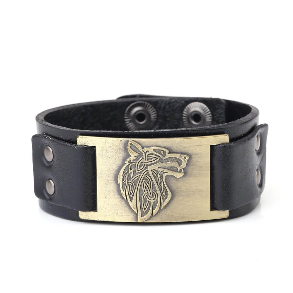 Grosses schwarzes Wikinger-Sköll-Armband
