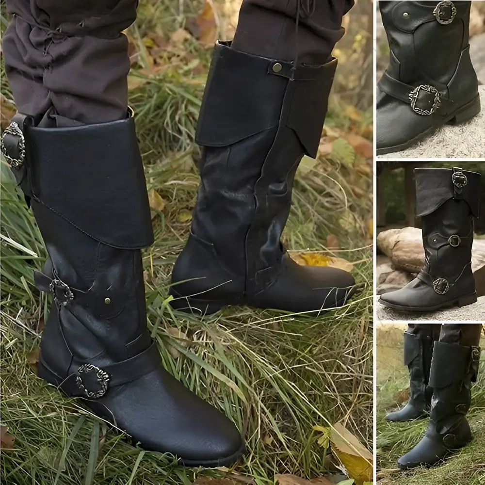 Schwarz Schuhe Wikinger