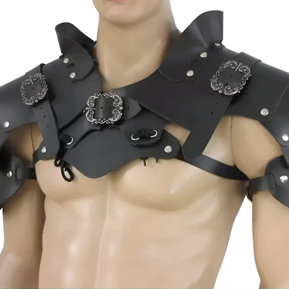 Schwarz Schulterstück Kleidung Viking Cosplay