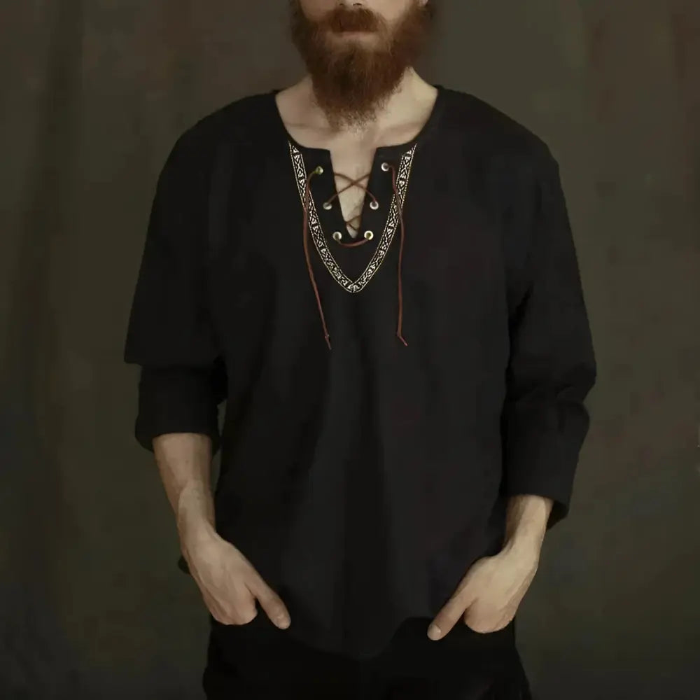 Schwarz Tunika Wikinger Cosplay Krieger