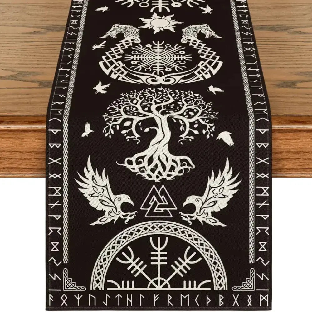 Schwarz Wikinger Tischdecke