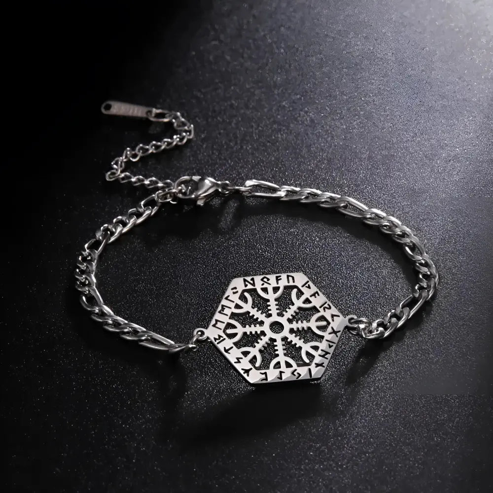 Silber Viking Style Bracelet Aegishjalmur