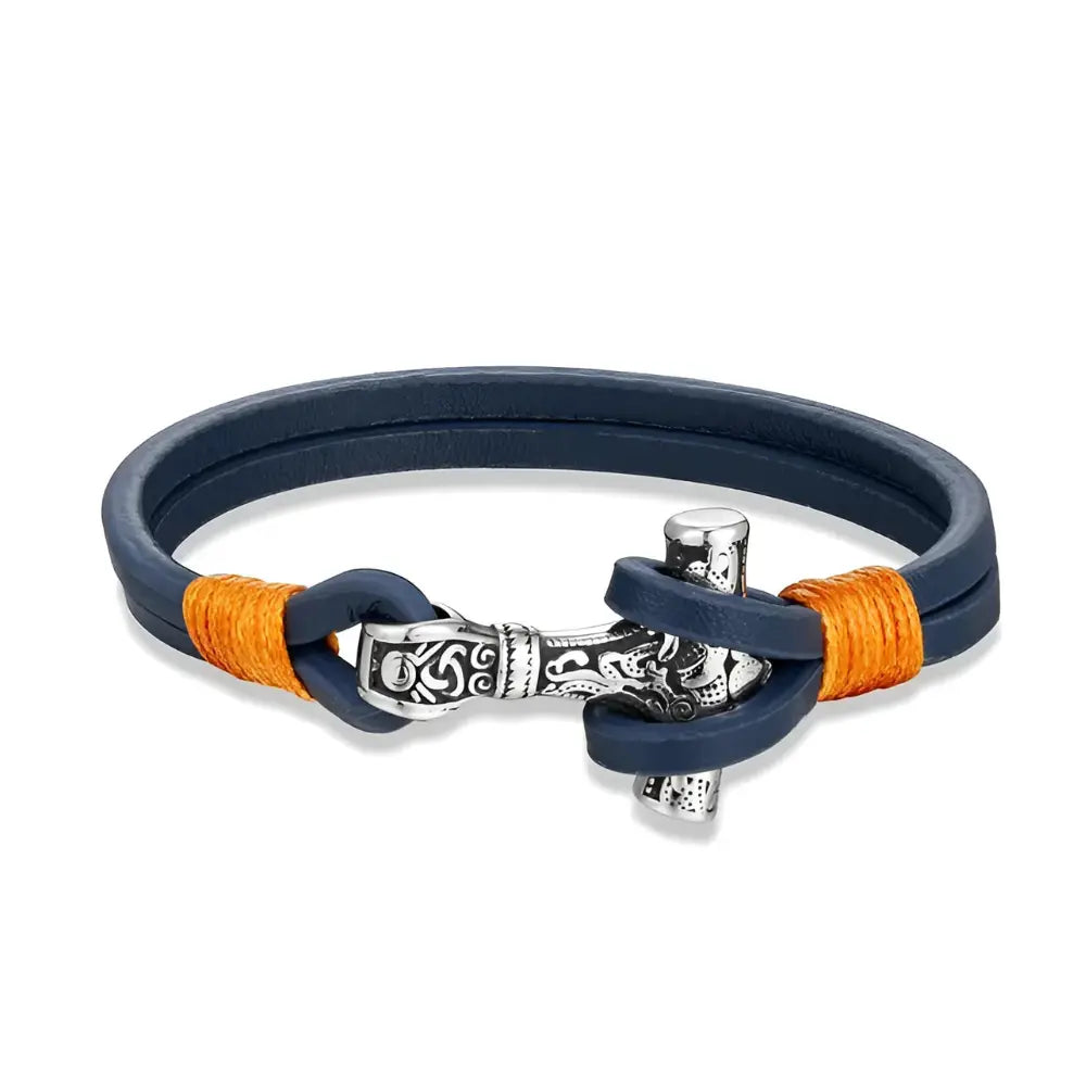 Wikinger Armband Leder Hammer