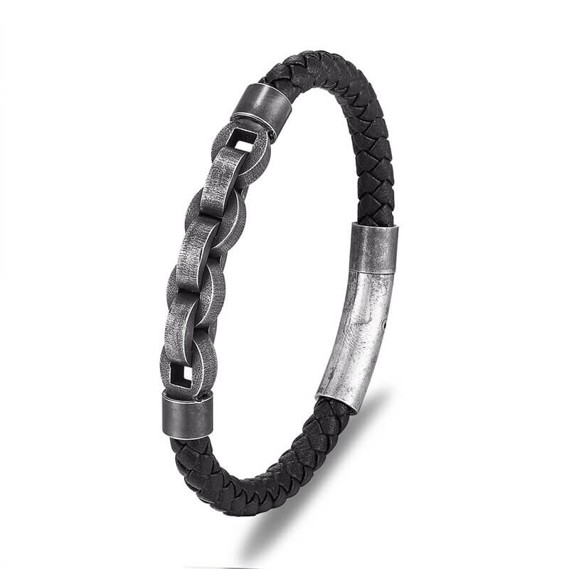 Wikinger Armreif Fenrir Chain (Leder)