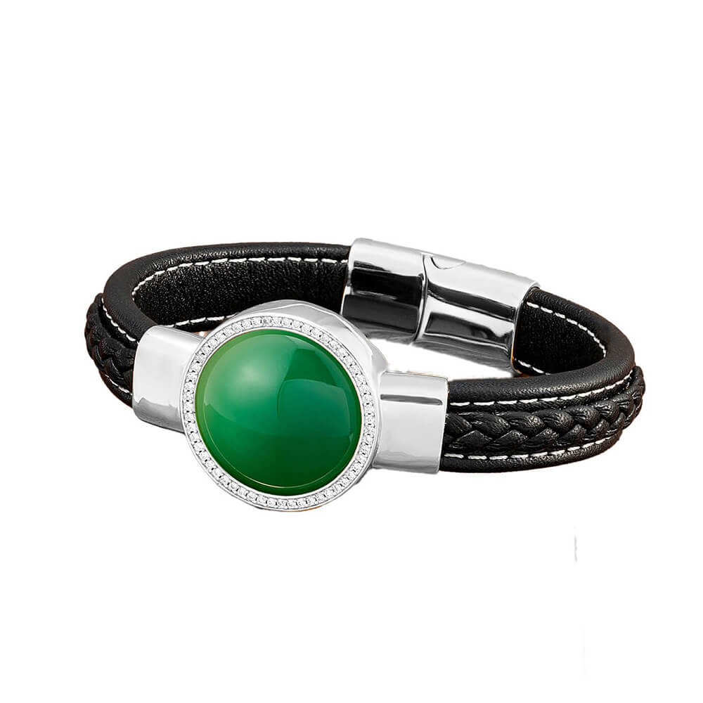Wikinger Armreif Jarl Green Agate