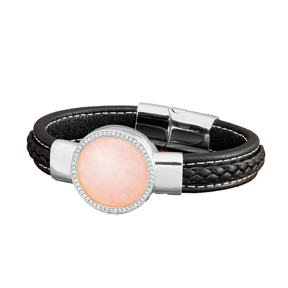 Wikinger Armreif Jarl Pink Crystal