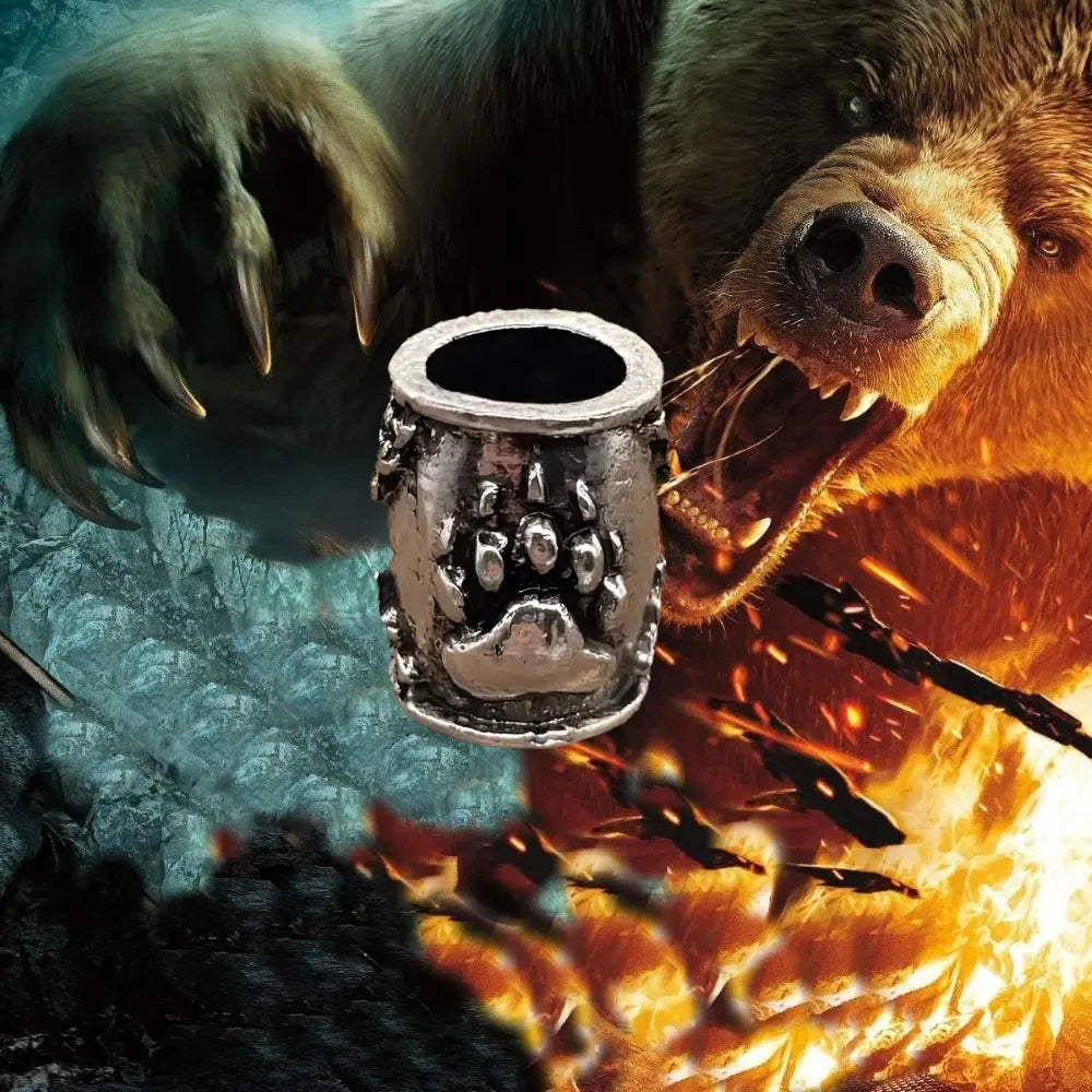 Wikinger Bartperlen mit Bärentatze