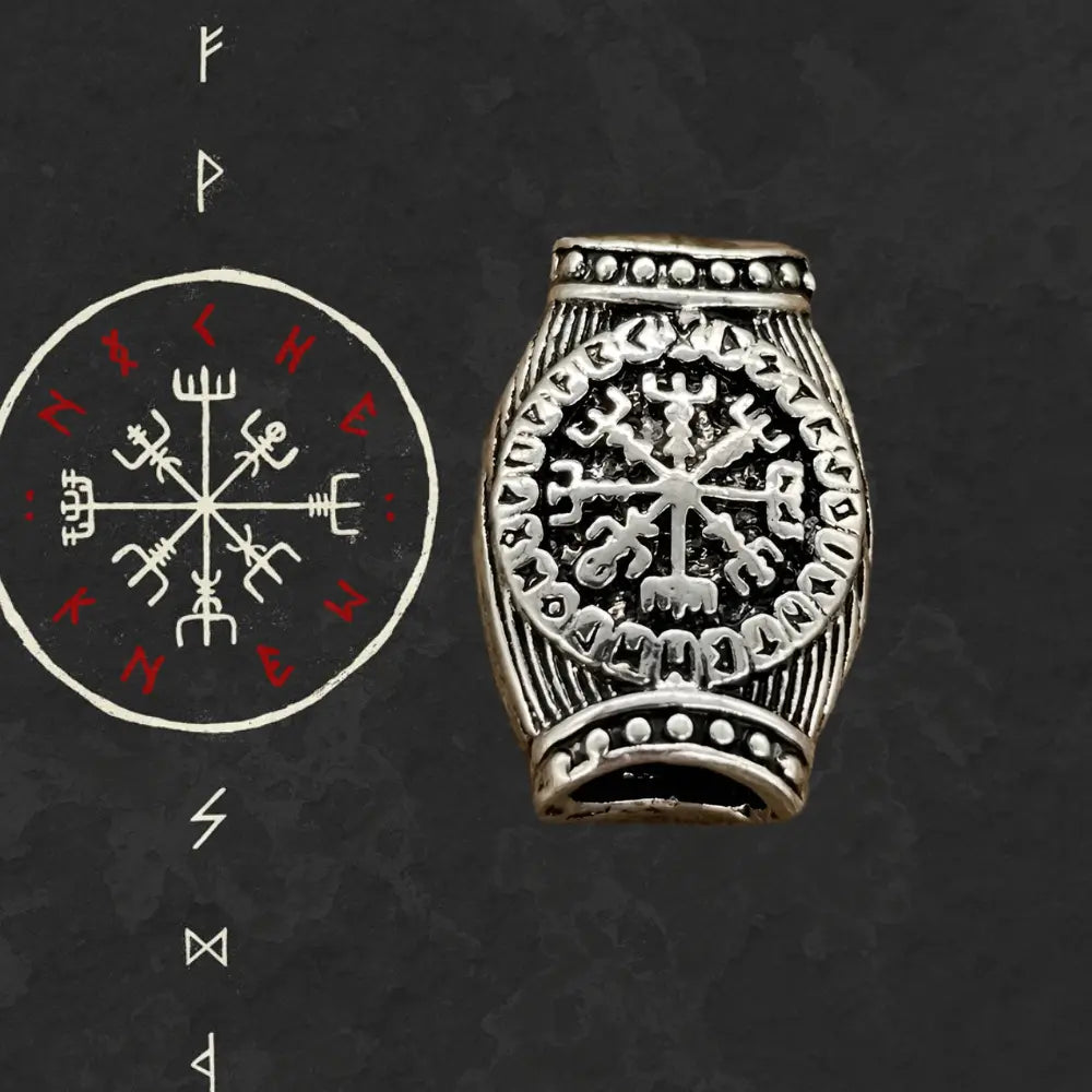 Wikinger Bartperlen mit Wikinger Kompass