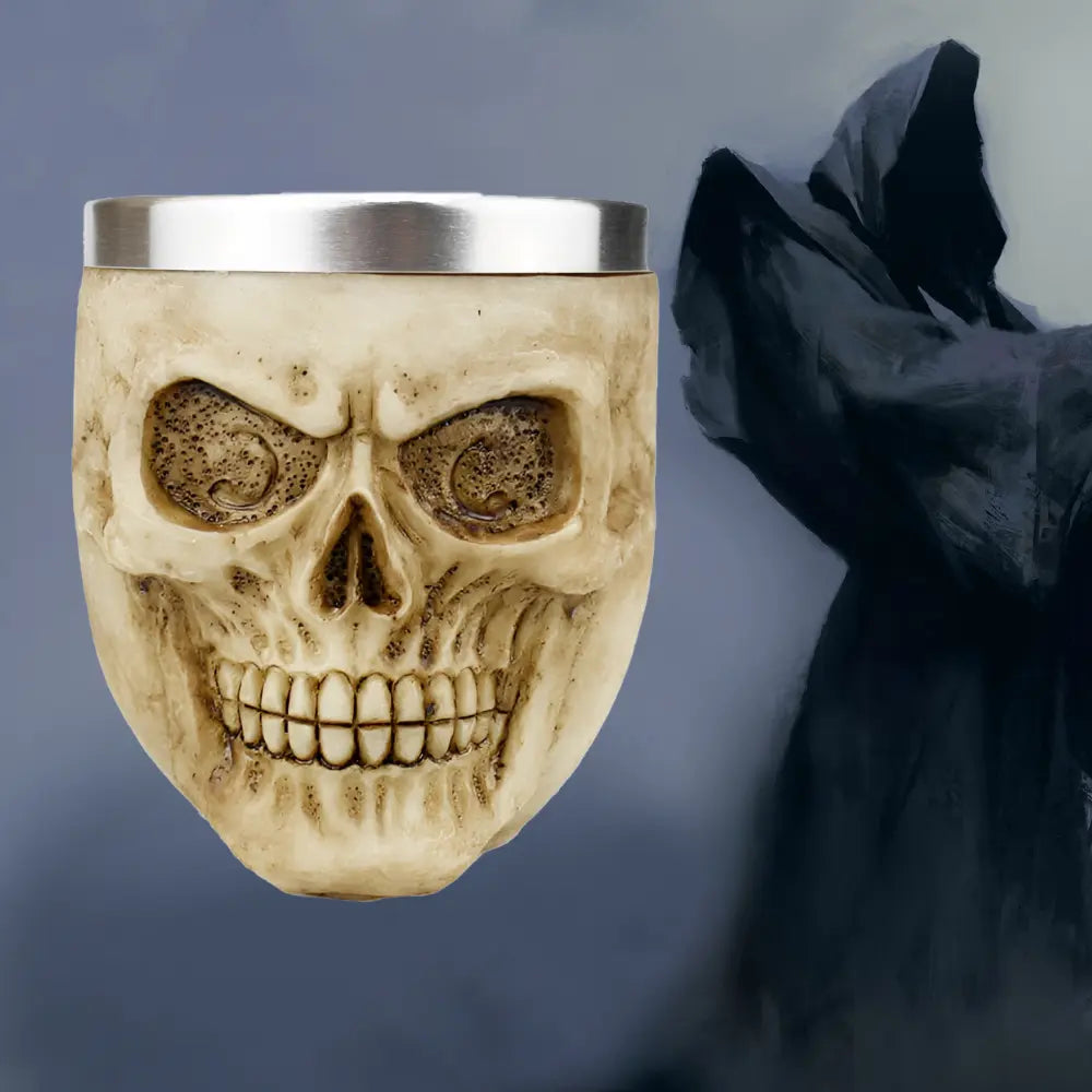 Wikinger Glas mit Totenkopf