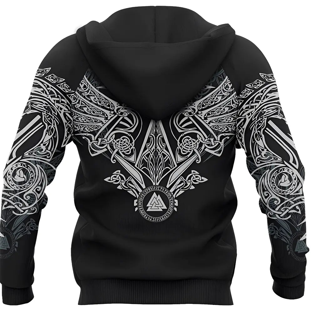 Wikinger Hoodie Raven Tattoo