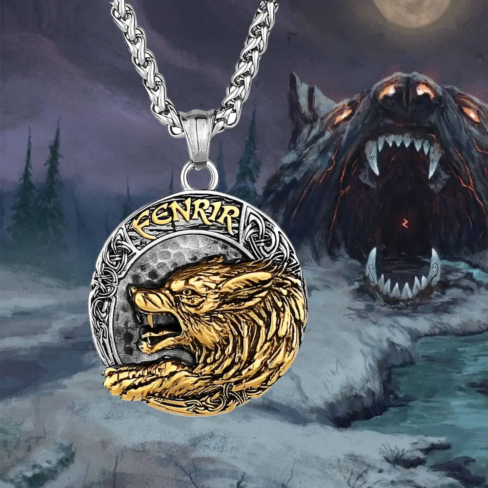 Wikinger Kette mit Wolf Symbol