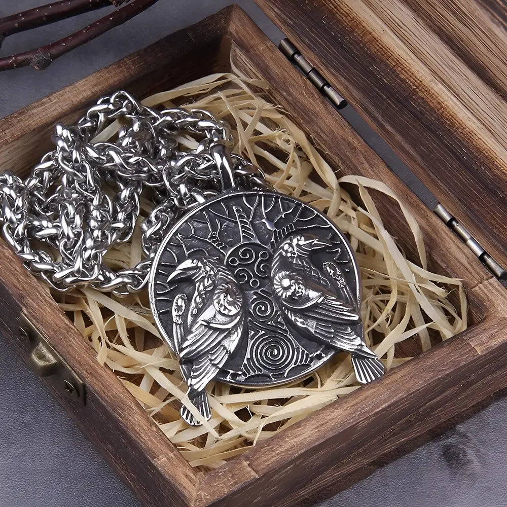 Wikinger Kette mit Hugin & Munin
