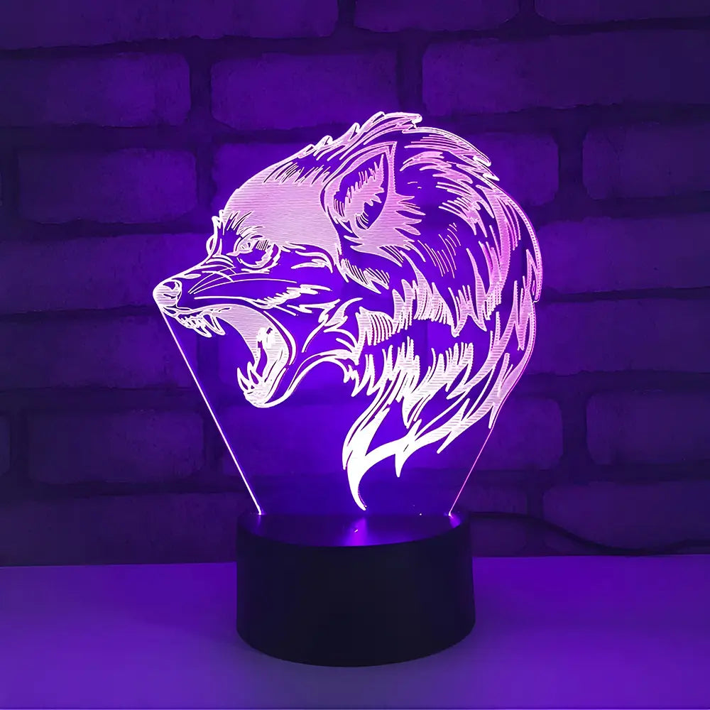 Wikinger Lampe mit Wolf