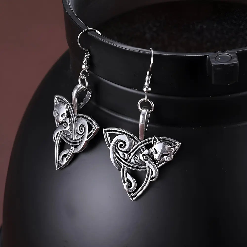 Wikinger Ohrringe Frauen mit Schneefuchs