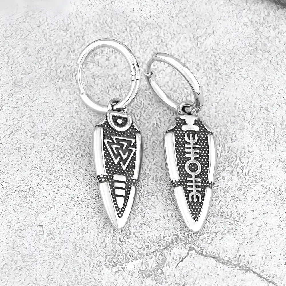 Wikinger Ohrringe mit Odins Valknute