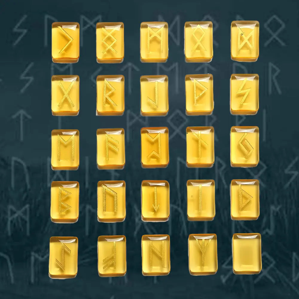 Wikinger Schutz Runen aus Citrin