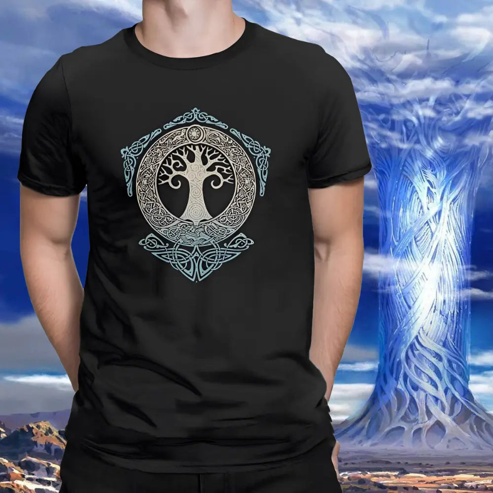 Wikinger T Shirt Männer mit Weltenbaum
