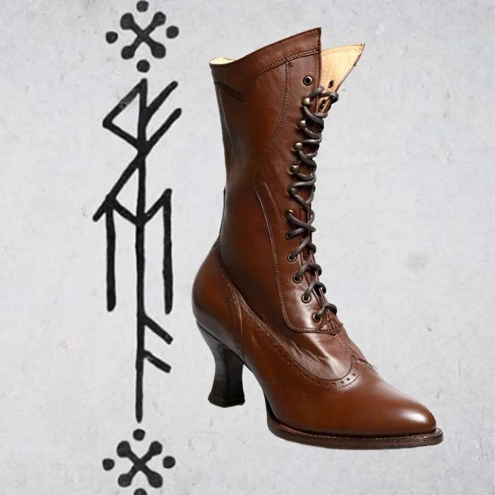 Wikingerstiefel mit Freya Göttin Style