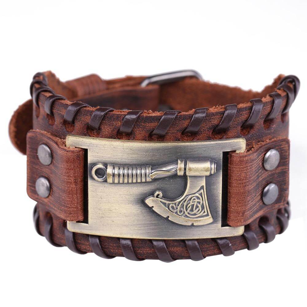 Armband geflochtene braune skandinavische Axt