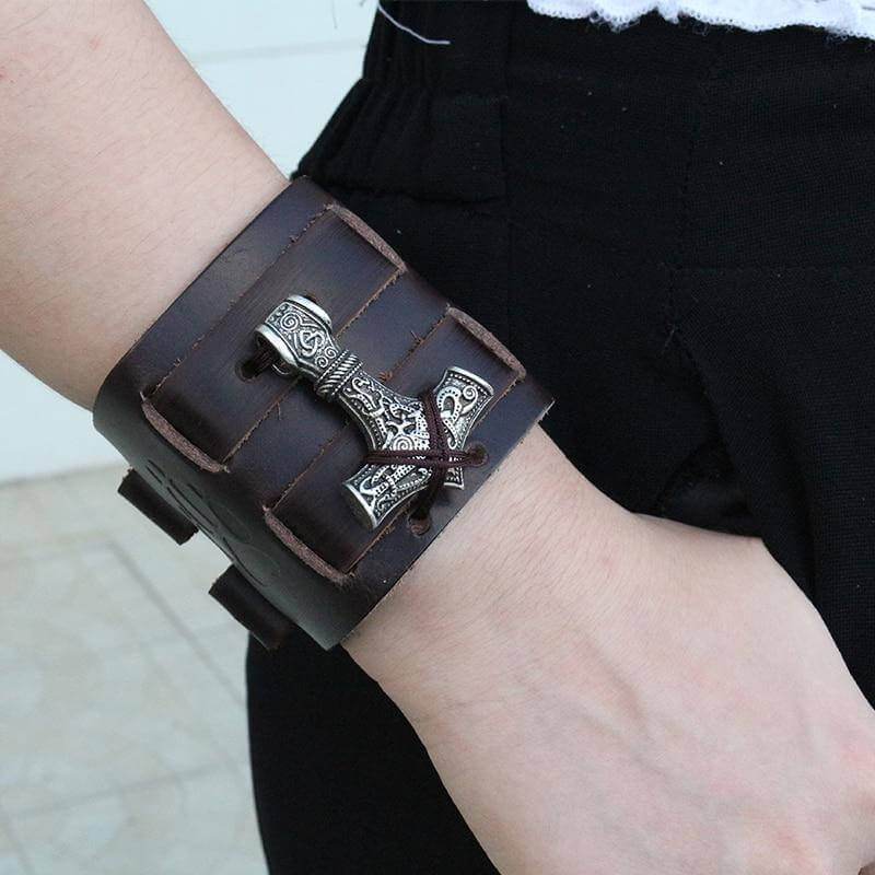 Geflochtenes Armband Mann Hammer Thor