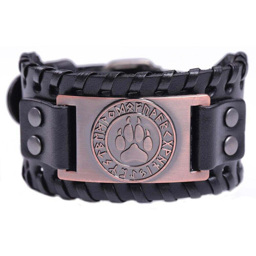 Grosses Viking Armband mit Wolfspfote