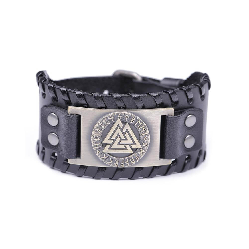 Grosses-Wikinger-Armband mit Valknut Rune