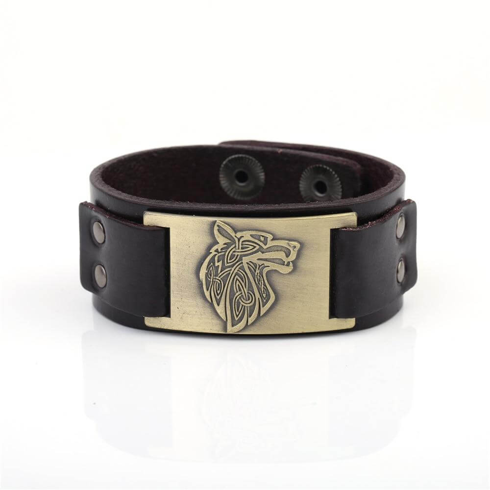 Großes braunes Wikinger-Armband Hati