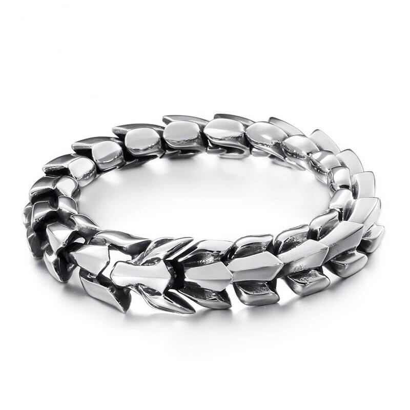 Kelten Stahl Armband mit Fenrir