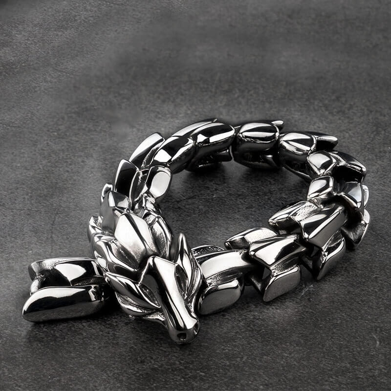 Kelten Stahl Armband mit Fenris