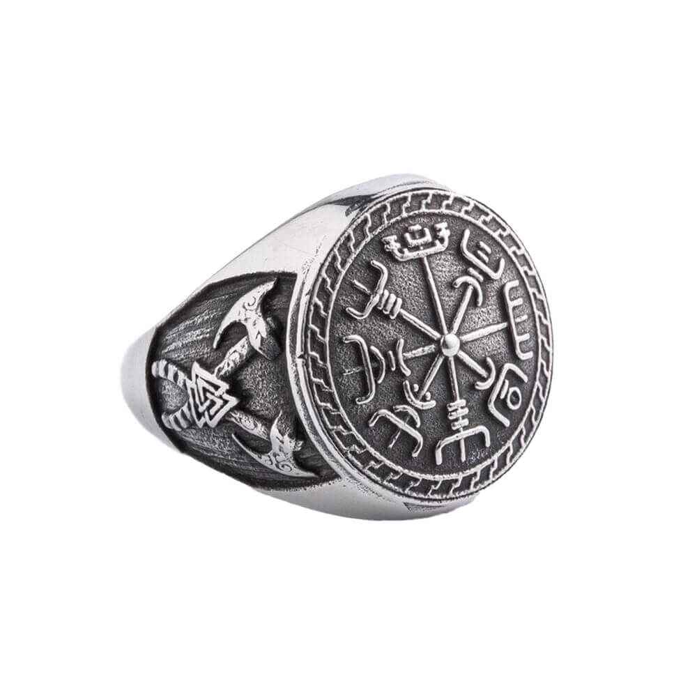 Keltischer Ring mit Wikinger Kompass