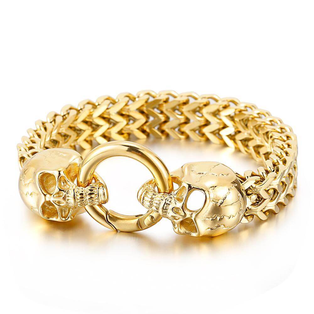Keltisches Armband mit Krieger-Totenkopf