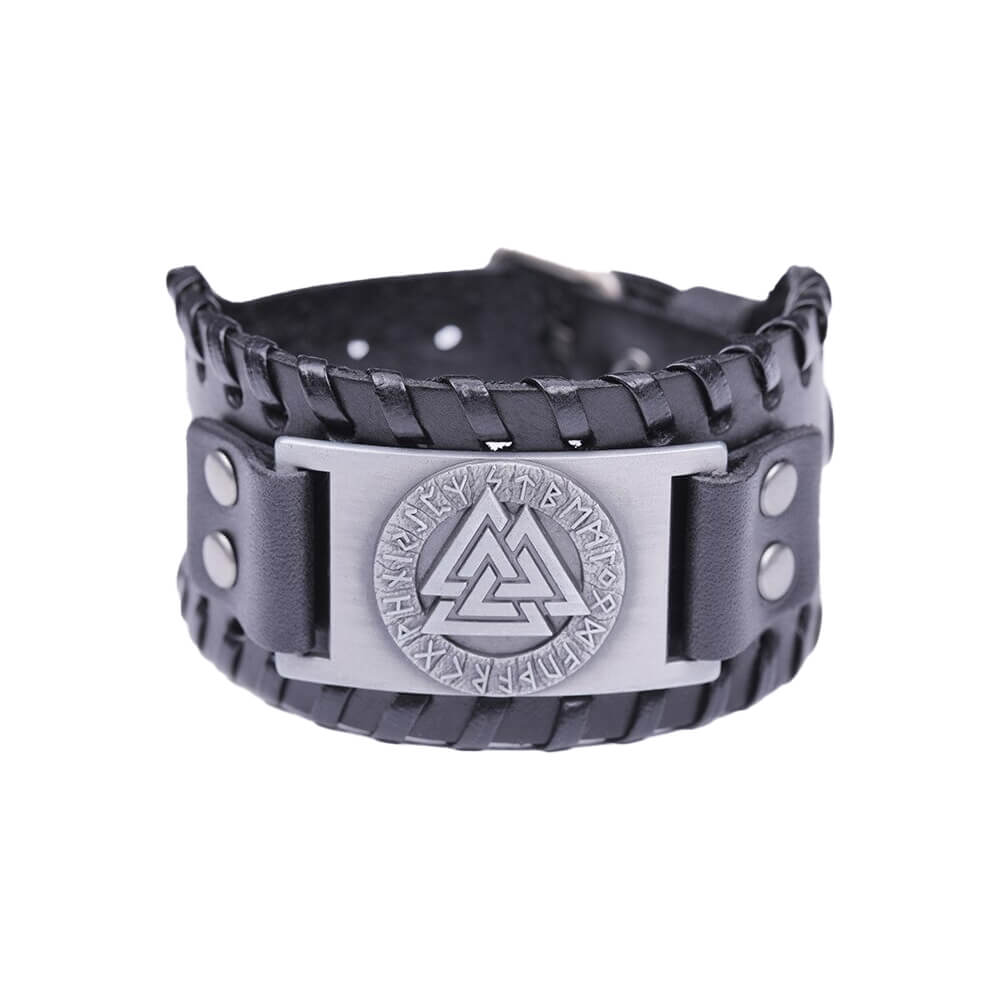 Schwarz Armreif Wikinger mit Valknut