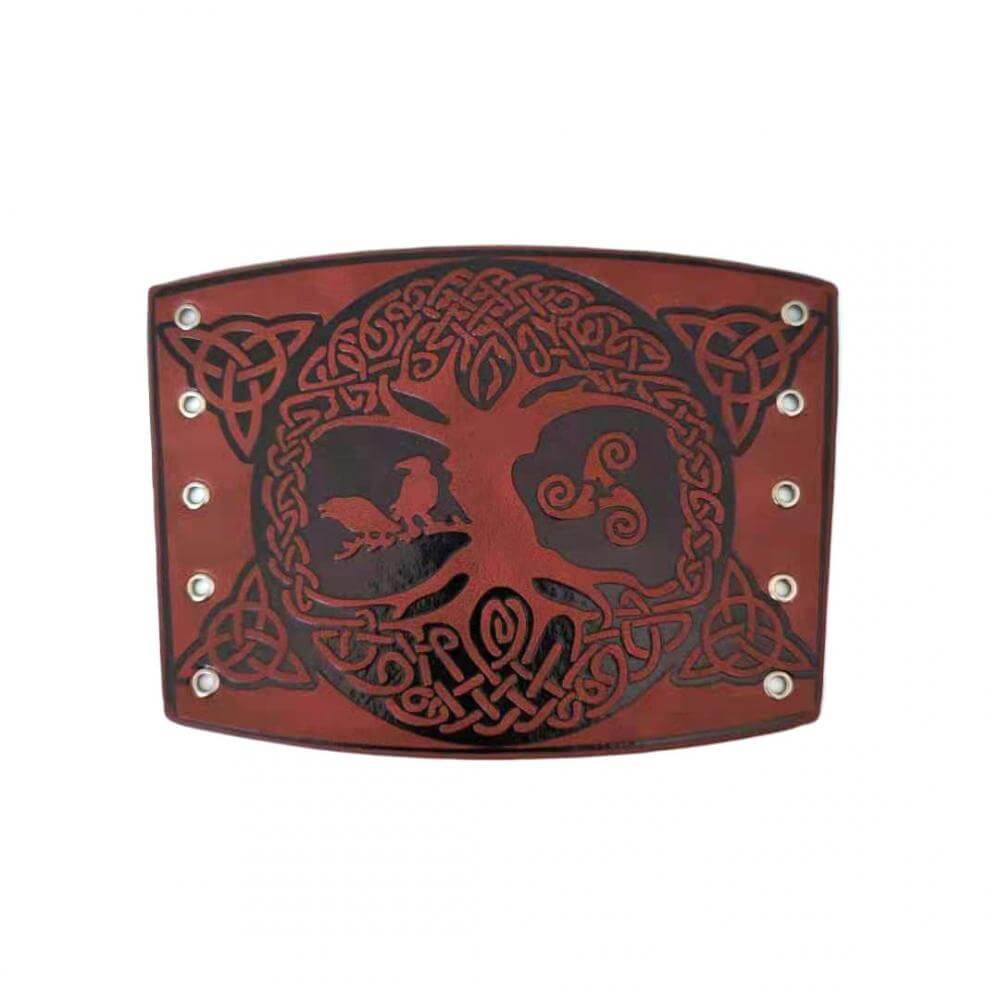 Schwarz Wikinger Armreif mit Tree of Life Symbol