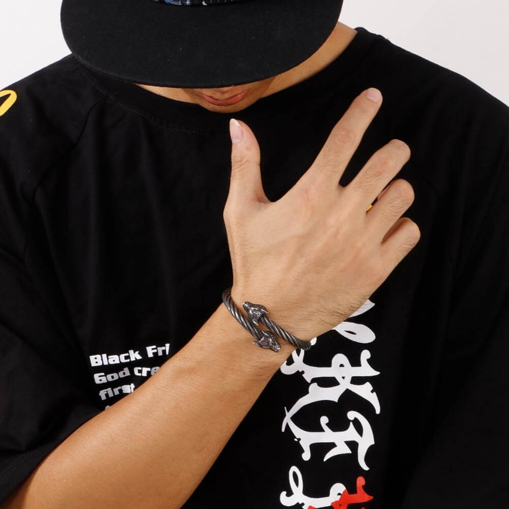 Wikinger Armband Männer mit Wolfsrudel