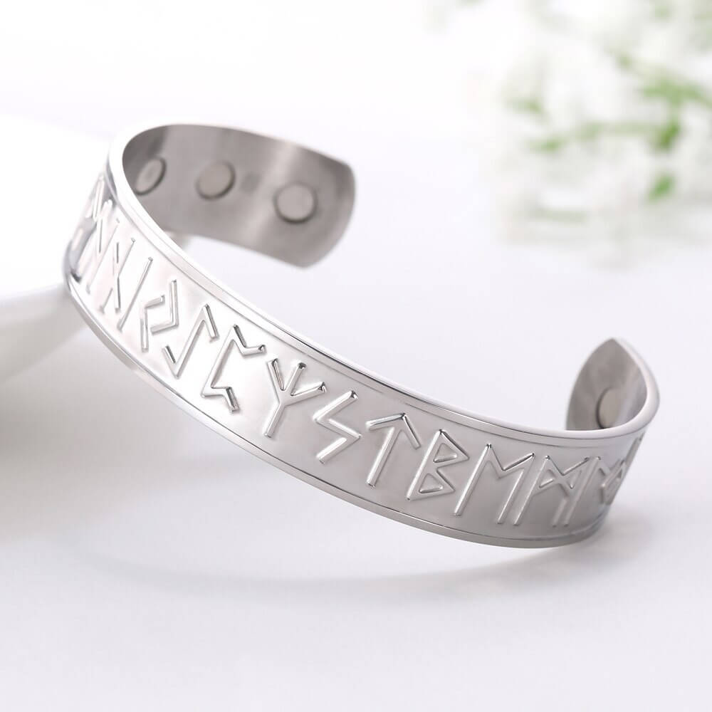 Wikinger Armband Silber mit Nordisches Alphabet