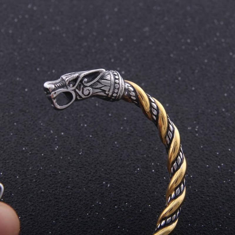 Wikinger-Armband mit Fenrir-Kopf