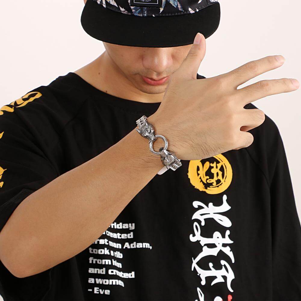 Wikinger-Armband mit Riesenwolf für Männer