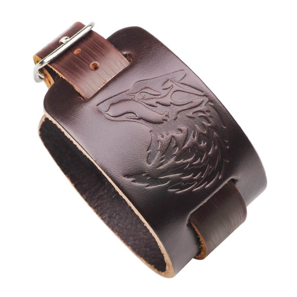 Wikinger Armband mit Wikinger Wolf
