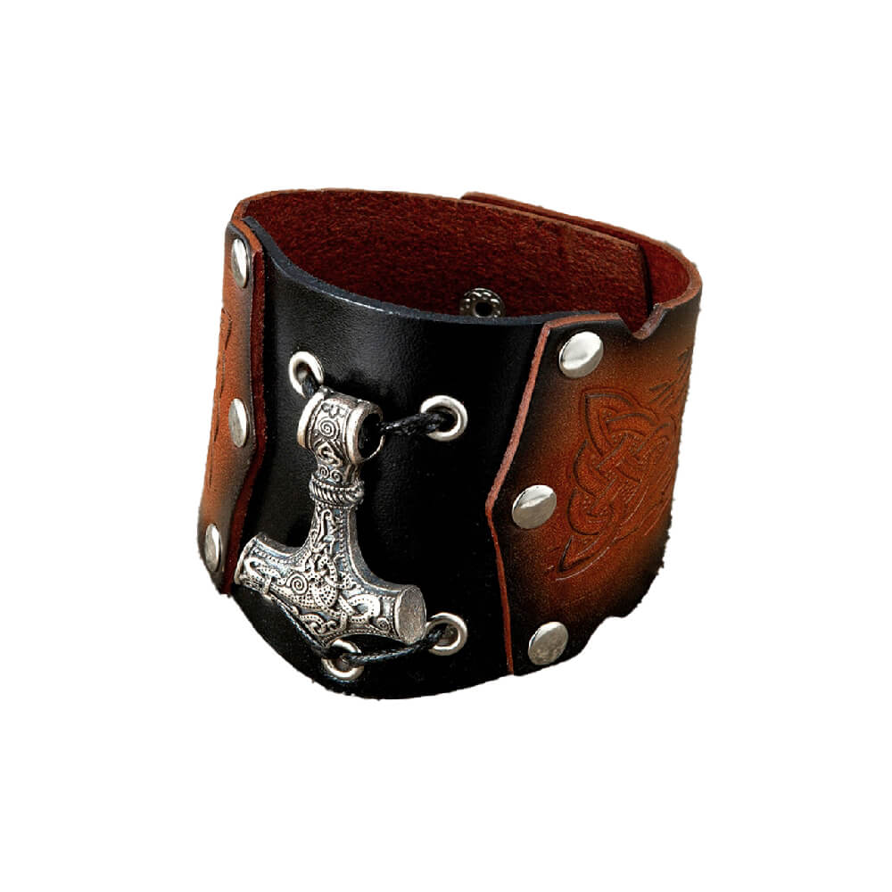 Wikinger Armreif mit Thor Hammer Mjolnir