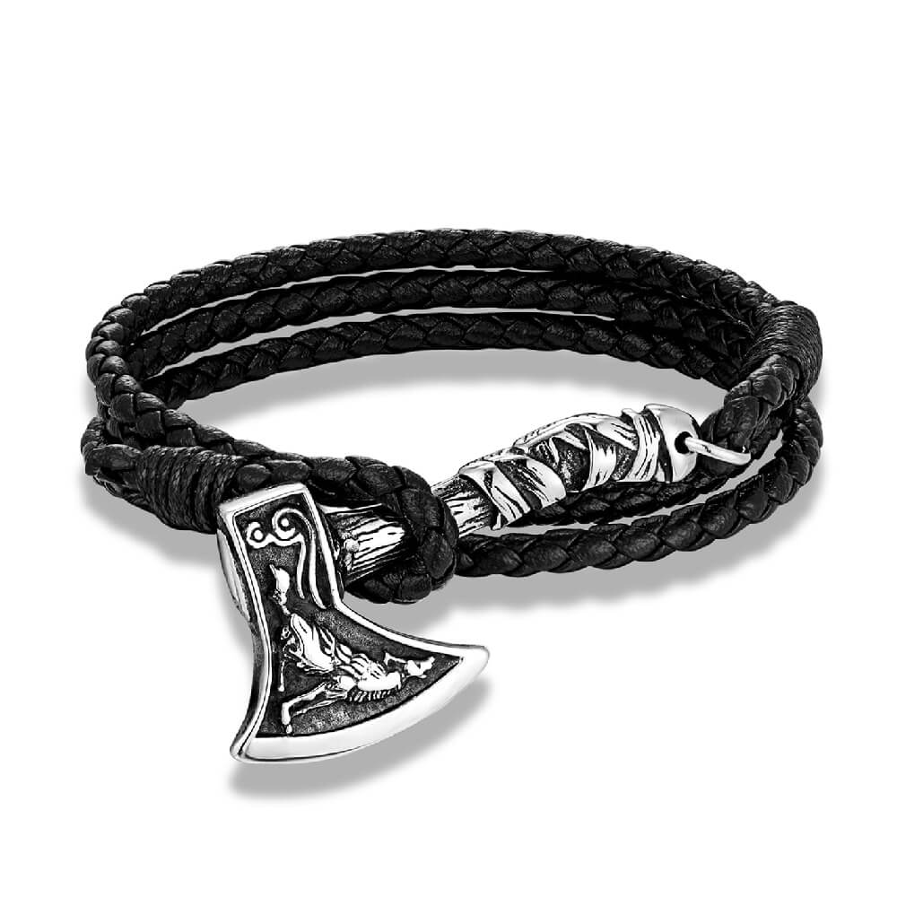 Wikinger Armreif mit Wolf Axt
