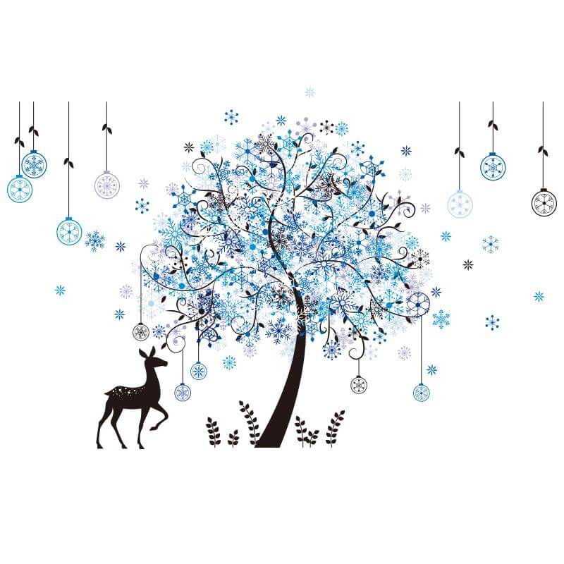 Wikinger Aufkleber mit Hirsch und Yggdrasil